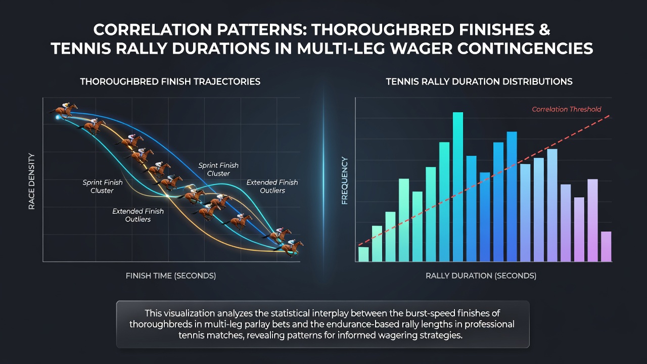 Illustration of multi-leg wager construction linking horse racing finishes with tennis rally data