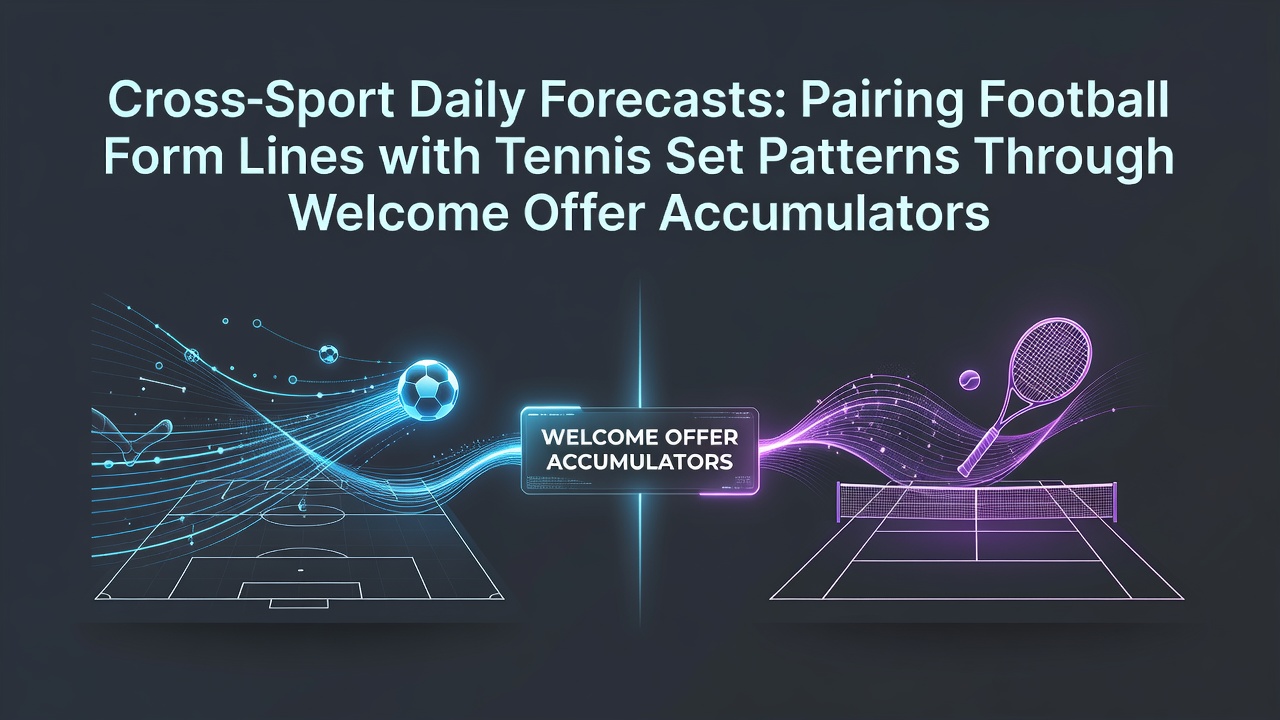 Football pitch action alongside tennis court rallies illustrating cross-sport accumulator strategies