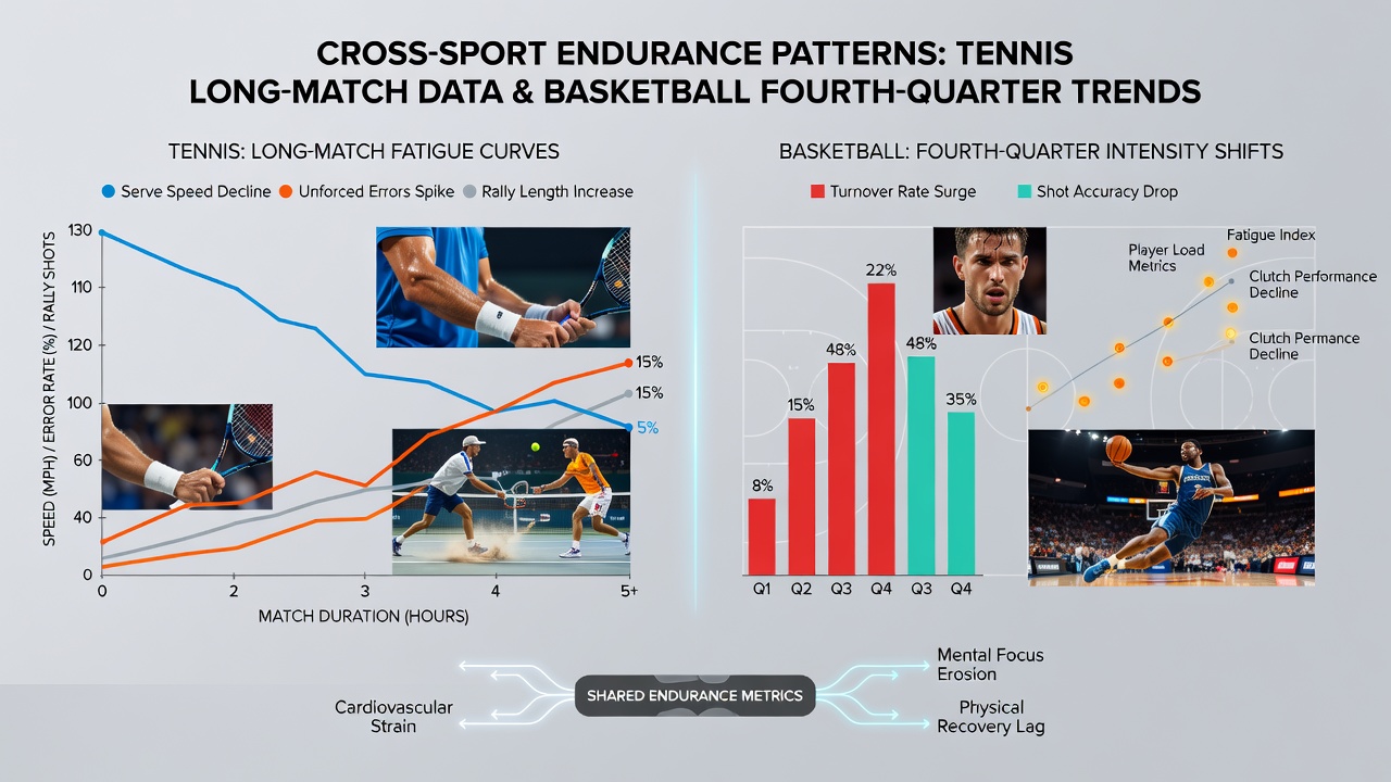 Data charts illustrating basketball fourth-quarter performance trends linked to endurance factors in accumulator modeling
