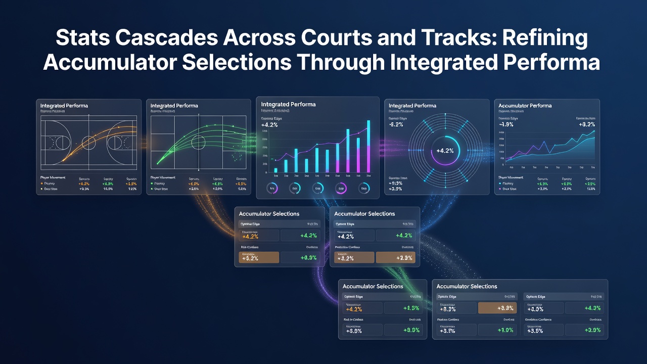 Visualization of stats cascade flow from basketball and tennis metrics into horse racing accumulator models