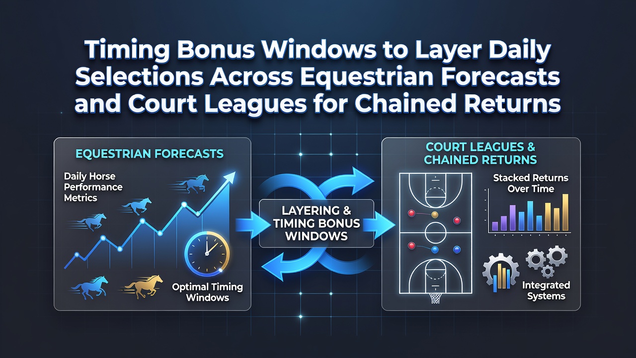 Visual representation of bonus timing overlaps between equestrian events and tennis matches showing layered selection windows